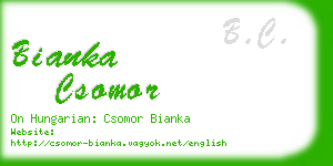 bianka csomor business card